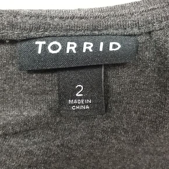 Torrid 2 (2X) Dress Gray Knee Length Jersey Knit Stretch Comfort Active Basic - Picture 4 of 9